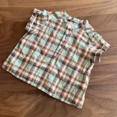 【未着用】ボンポワン　bonpoint チェック　チュニック　半袖　6m