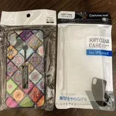iPhone X/Xs用カラフルソフトケース 二個