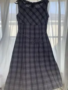 ノースリーブ チェック柄 ワンピース