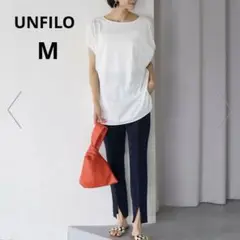 美品　アンフィーロ　ドッキングオーバーT 半袖　トップス　カットソー　M 白