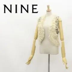 A5032■NINE ナイン スタッズ装飾 リアルムートン ベスト