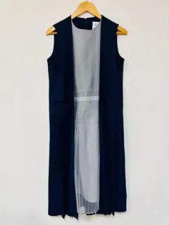 ★caph ドレスワンピース★ネイビー ノースリーブ 紺×シルバー