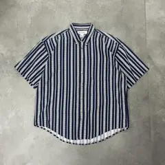 90s Munsingwear BDコットンストライプシャツ L