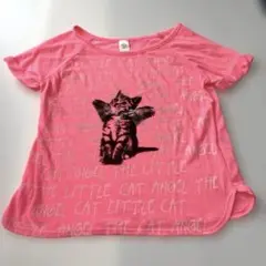 美品　Double U ピンク 猫の翼 Tシャツ