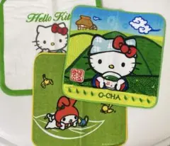 キティちゃん　マイメロ　タオル3枚　茶〜ミングハンドタオル