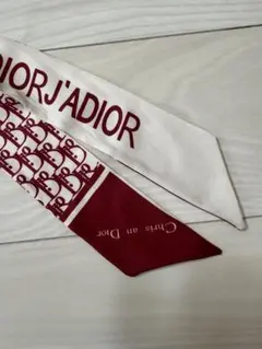 Christian Dior スカーフ ミッツァ　ホワイト/レッド