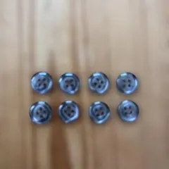 グレー 4穴 プラスチックボタン 8個セット