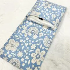 サニタリーケース 花 北欧風 水色 きなり S8399
