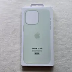 iPhone15Pro シリコーン ケース カバー ソフトミントアップル 純正⑧