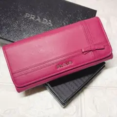 プラダ リボン サフィアーノ ピンク 財布