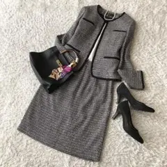 美品♡美人系ママ♡リフレクト ノーカラー ツイードジャケット M 卒業式 入学式
