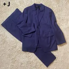 【極美品】ユニクロ +J カシミヤ混 セットアップスーツ パンツ ネイビー XL