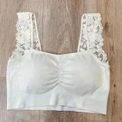 ♡値下げ♡HK WORKS LONDON ブラトップ レース付き アイボリー L