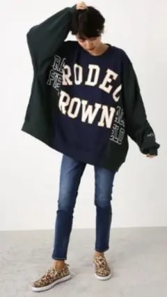 ロデオクラウンズ リメイクビッグスウェット ヴィンテージ 韓国 大きいサイズ