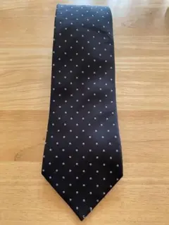 【USED 】BRICK HOUSE 黒紫ドット柄リブ織りネクタイ　オシャレ❣️
