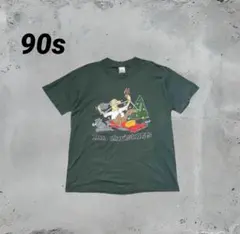 90s mrchristmas グラフィック Tシャツ ダークグリーン　Lサイズ