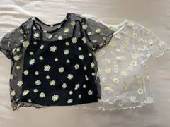 デイジー柄シースルートップス2色セット
