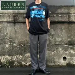 希少 00s ローレン ラルフローレン 2タック ワイドスラックス