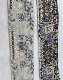 お一人様のみ　インド刺繍リボン　リボン各1m セット　ハンドメイド　ポーチ　小物