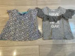 ラグマート　女の子　100cm 2枚　花柄フリルトップス 中古