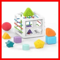 知育玩具 モンテッソーリ教育玩具 カラフル ブロック 形合わせ