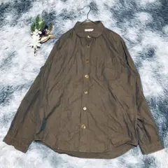 モリカゲシャツキョウト (M) 長袖 丸襟シャツ 綿100% 日本製