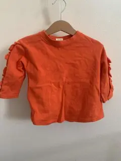長袖 オレンジ Tシャツ 韓国服