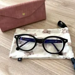ラウンド型べっこう柄フレームメガネ