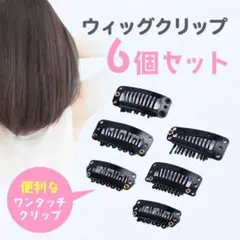 ウィッグクリップ 6個 エクステ ピン ワンタッチ ヘアピン ヘアクリップ