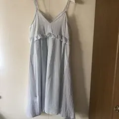 ダブルクローゼット　ストライプ キャミワンピース　フリルワンピース　サイズF