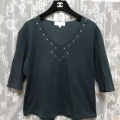 Anne Fontaine VネックTシャツ ブラック サイズ3