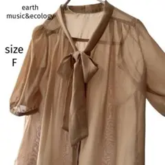 【earth music&ecology】ボウタイシアーブラウス　シースルー