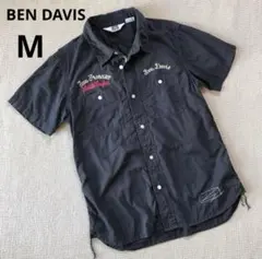 BEN DAVIS ベンデイビス 刺繍半袖シャツ 黒　Mサイズ