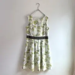 3303【イッツインターナショナル】ワンピース　ノースリーブ　ボタニカル　総柄