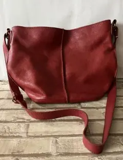 ATLANTA 革製　レザー　ショルダーバッグ　レッド
