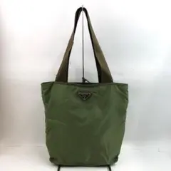 PRADA プラダ ナイロン ロゴプレート ショルダーバッグ グリーン