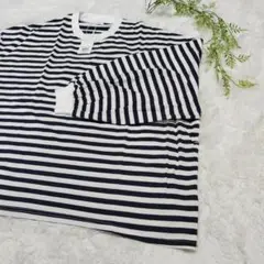 ♥【新品】THE SHOP TK 白黒ストライプ 長袖カットソー L♥