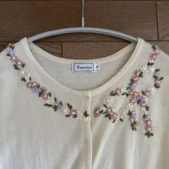 アナトリエ　7部袖　カーディガン　刺繍