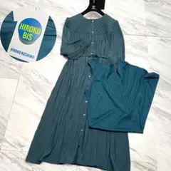 未使用に近い 近年モデル LL ヒロココシノ ロングシャツワンピース 13AB