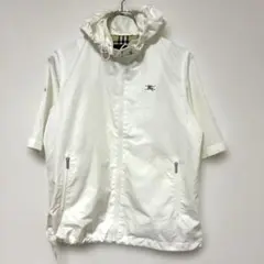 BURBERRY GOLF 半袖白パーカー　ポリエステル100%