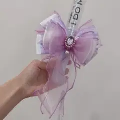 ペンライト リボン ペンラリボン 紫 パープル 推し活 ペンライト ライブ