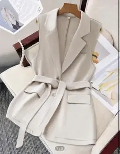 SHEIN ウエストベルト付きロングベスト　ロングジレ