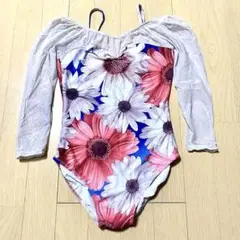 【最終価格】バレエ レオタード 7部袖 花柄 S〜 M