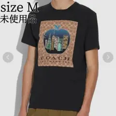 【未使用品】COACH コーチ アップル シグネチャー Tシャツ ブラック М