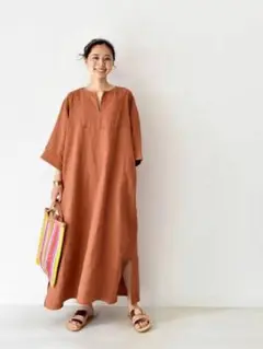 Cloth & cross クロスアンドクロス リネン ロングワンピース 麻 2