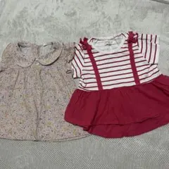 花柄とストライプの2点セット 95cm
