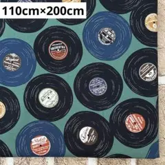 オックス生地 レコード グリーン 110cm×200cm
