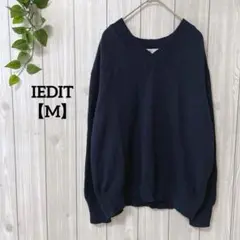 a1011＊IEDIT Ｖネックニット　ネイビー【M】シンプル　綺麗め