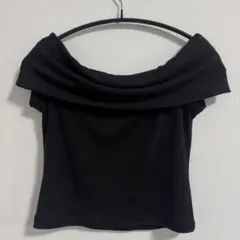 【GU】オフショルダーTシャツ 【ブラック】【Sサイズ】