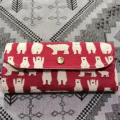 ハンドメイド　北極熊プリント 長財布